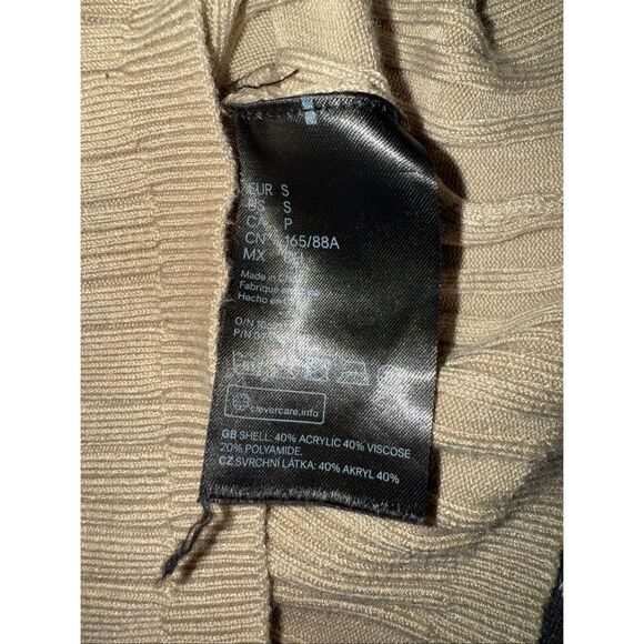 H&M ribbed tan square neck crop top small #718 - Picture 3 of 4